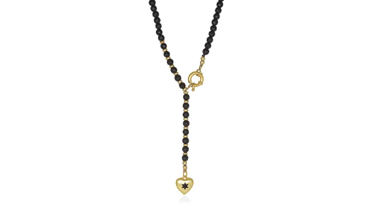 Kολιέ από επιχρυσωμένο ασήμι, €72, Μy pearls' Stories, www.mypearlsstories.com