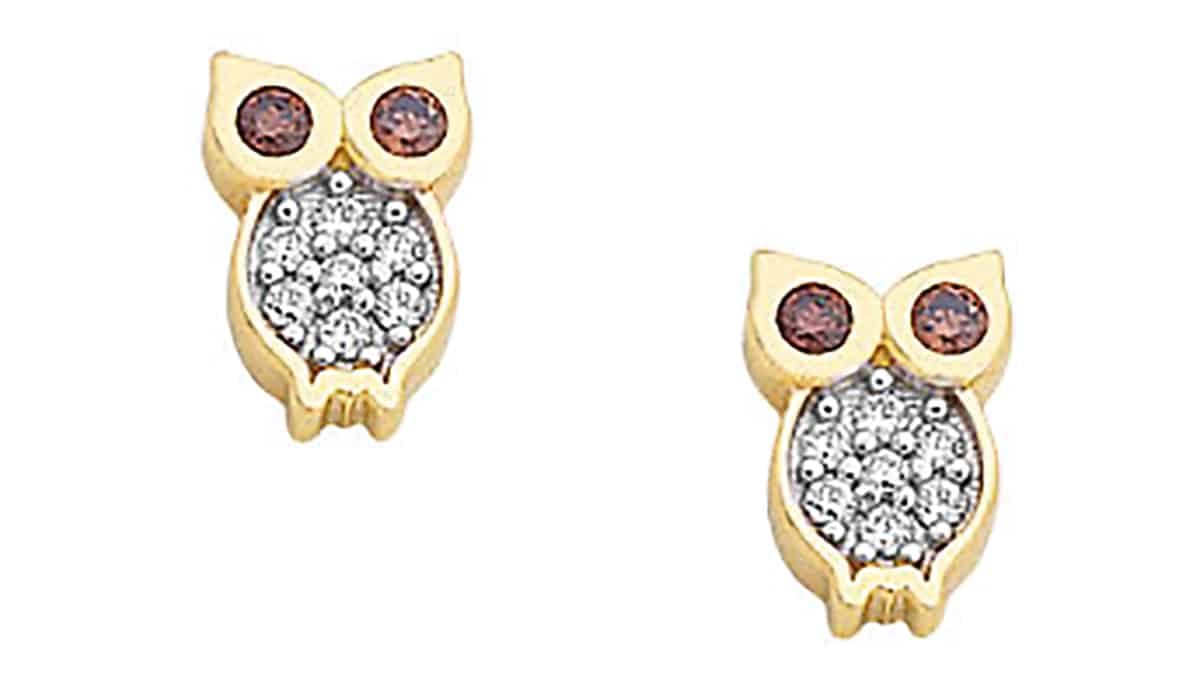 Σκουλαρίκια από χρυσό Κ14, Al'oro Jewellery, www.aloro.gr