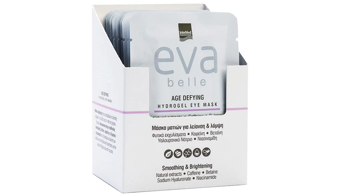 Μάσκα ματιών για λείανση & λάμψη, Eva Belle, Age Defying, Hydrogel Eye Mask, InterMed (στα φαρμακεία και σε επιλεγμένα καταστήματα λιανικής από την InterMed)
