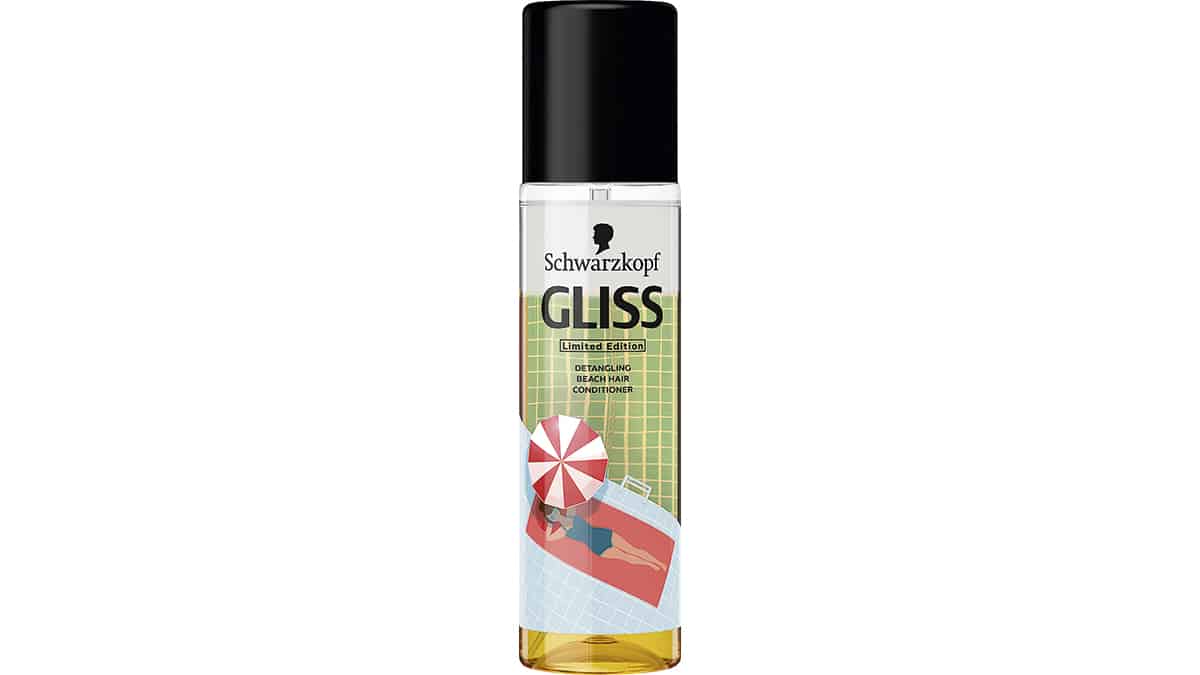 Limited edition σπρέι-conditioner για άμεσο ξέμπλεγμα χωρίς ξέβγαλμα, Summer Repair, Detangling Beach Hair Conditioner, Gliss
