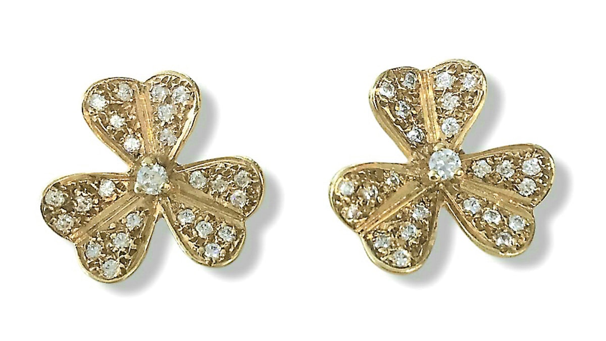 Σκουλαρίκια από χρυσό Κ14 με ζιργκόν, €675, Michas Fine Jewellery & Watches, michas-watches.gr