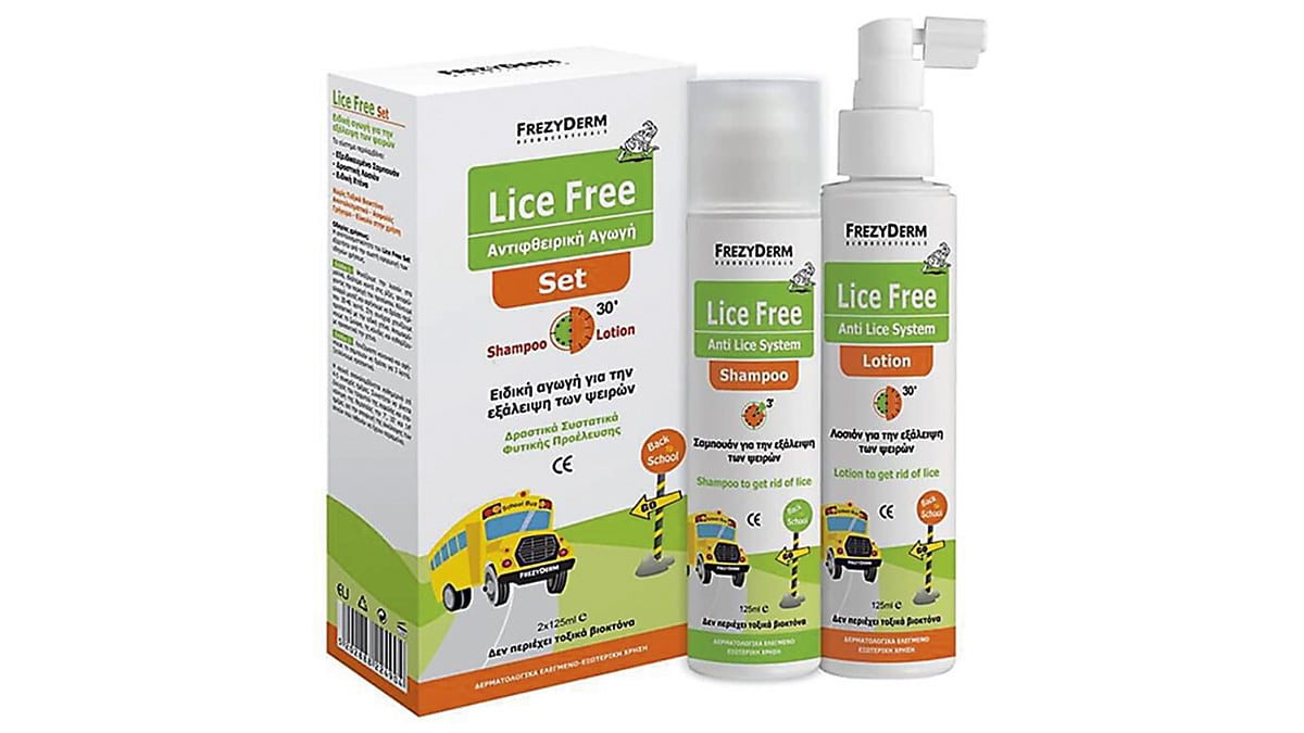 Ειδική αγωγή για την εξάλειψη των ψειρών, Lice Free, Frezyderm, €17,82  (στα Φαρμακεία)