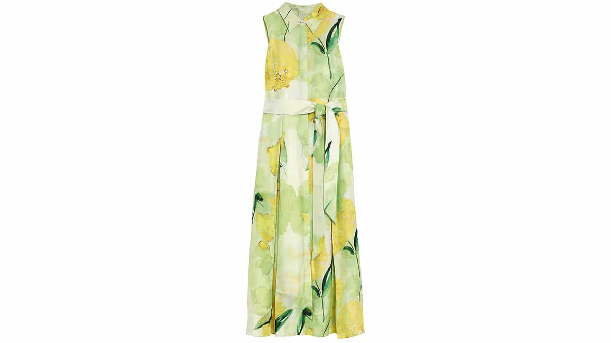 Floral μίντι shirt-dress με ζώνη, Jaeger, Marks & Spencer, €239,99, www.marksandspencer.gr