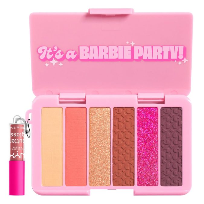 Συλλεκτική μίνι παλέτα σκιών, Barbie On The Go Eye Palette No 01, Nyx professional makeup X Barbiethemovie, €23,10