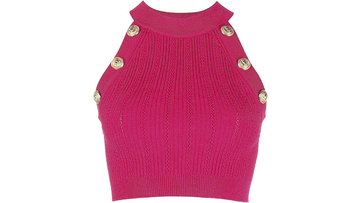 Crop tοp µε κουµπιά, Balmain, balmain.com
