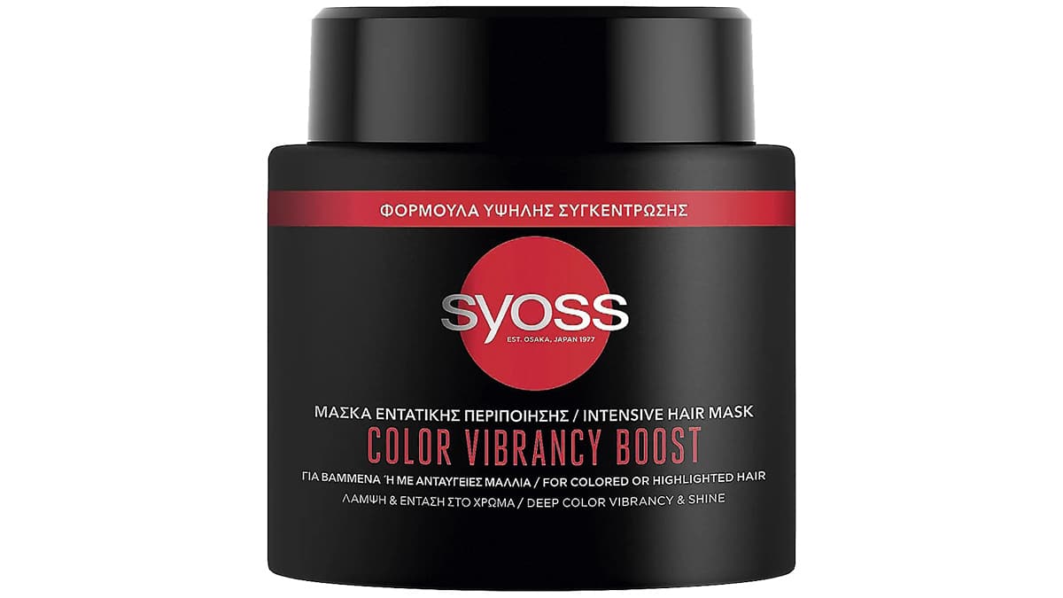 Μάσκα εντατικής περιποίησης για βαμμένα ή με ανταύγειες μαλλιά, Color Vibrancy Boost, Syoss, €11,37