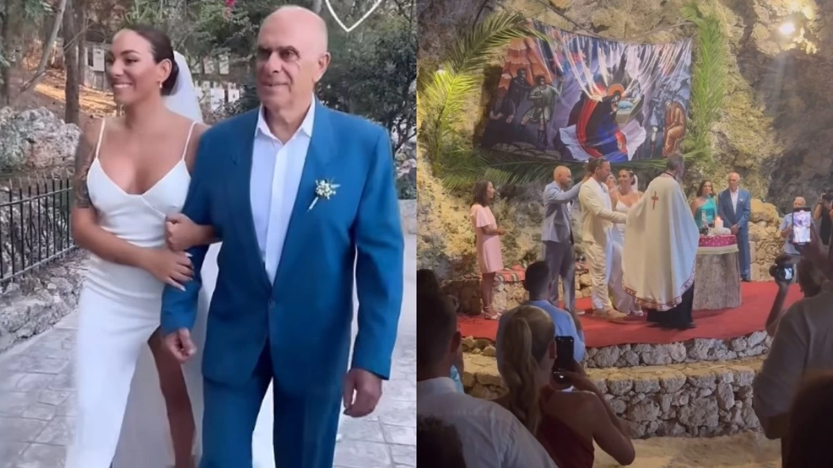 Ευρυδίκη Βαλαβάνη - Γρηγόρης Μόργκαν: Παντρεύτηκαν στα Χανιά - Το απλό αλλά σικάτο νυφικό με την ανοιχτή πλάτη