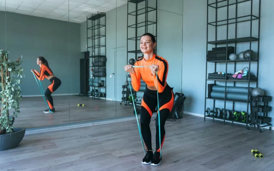 γυναίκα γυμνάζεται