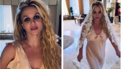 Η Μπρίτνεϊ Σπίαρς φορώντας το νυφικό της