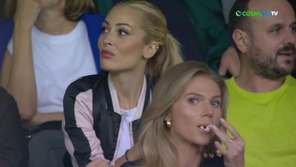 Η Ελένη Βουλγαράκη στο ΟΑΚΑ για τον αγώνα του Φώτη Ιωαννίδη