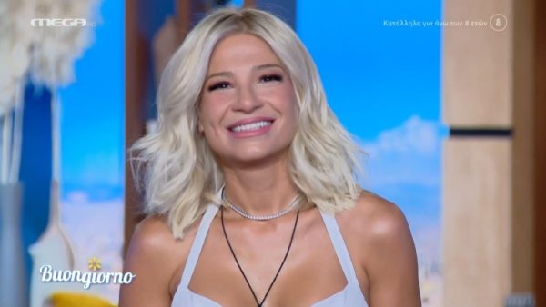 Η Φαίη Σκορδά στο πλατό της εκπομπής της, Buongiorno