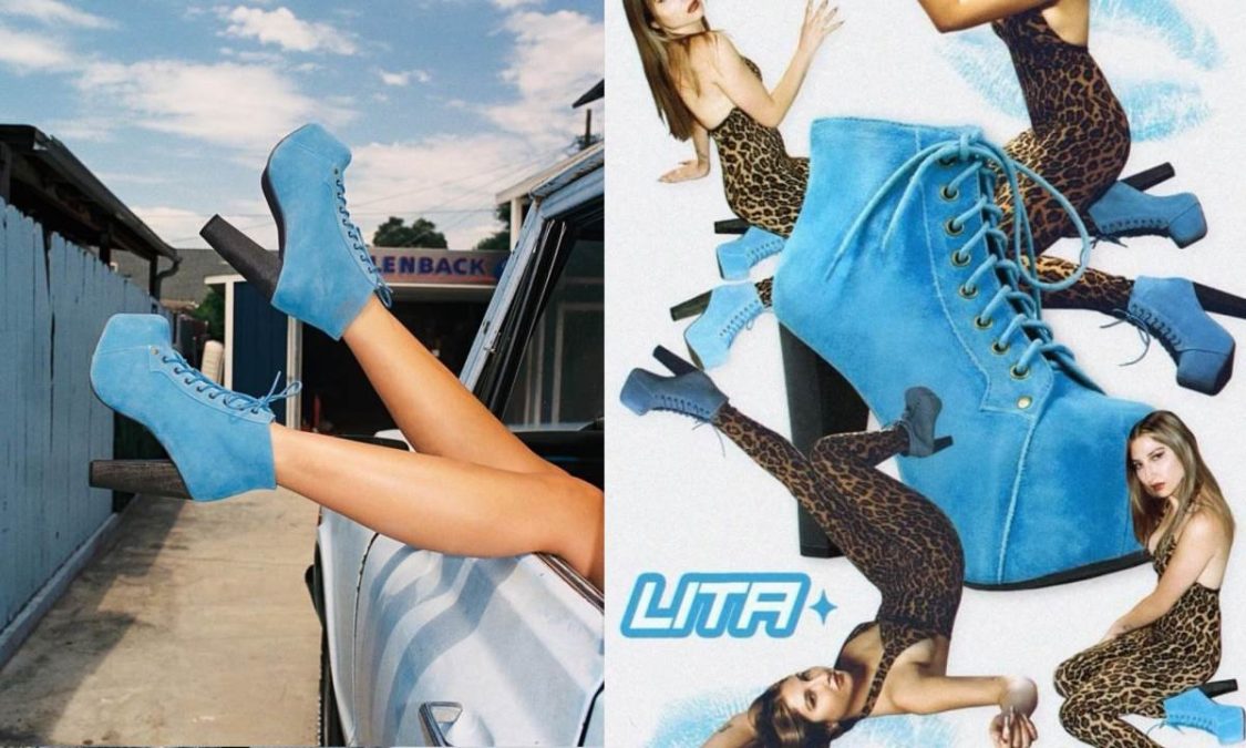 μπλε μπότες Jeffrey Campbell favela.gr