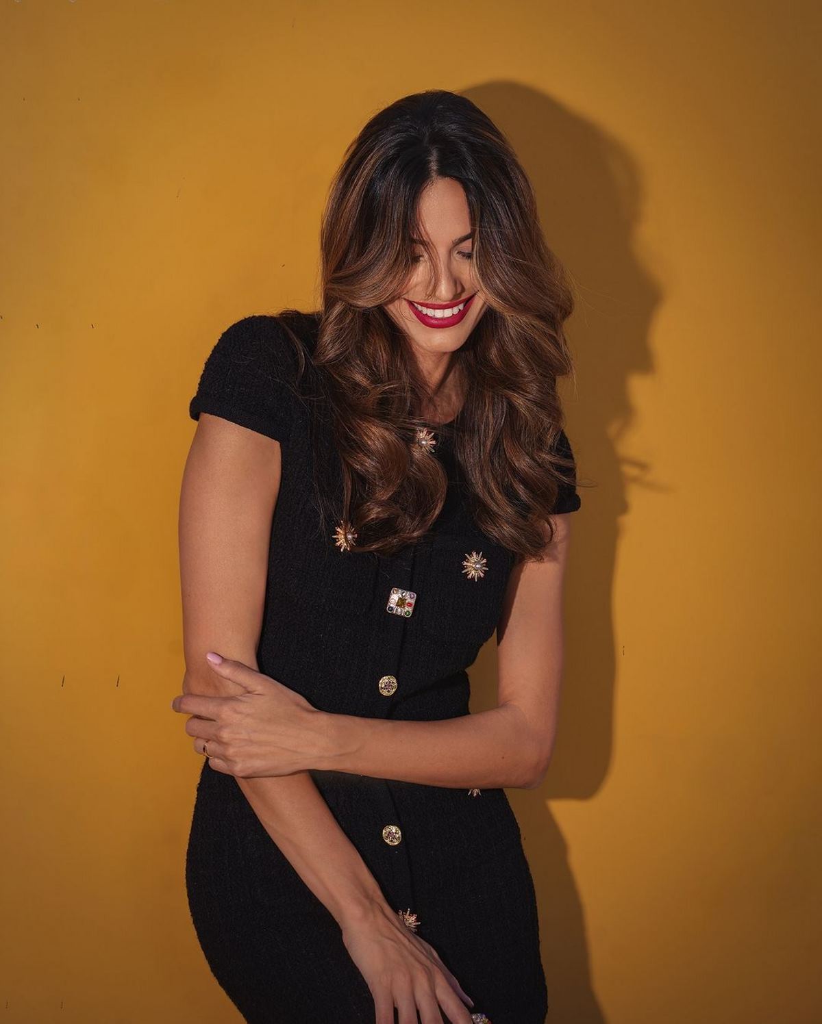 Η Ηλιάνα Παπαγεωργίου με tweed φόρεμα