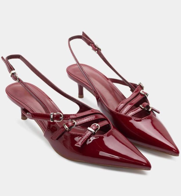 Μπορντό παπούτσια sling backs