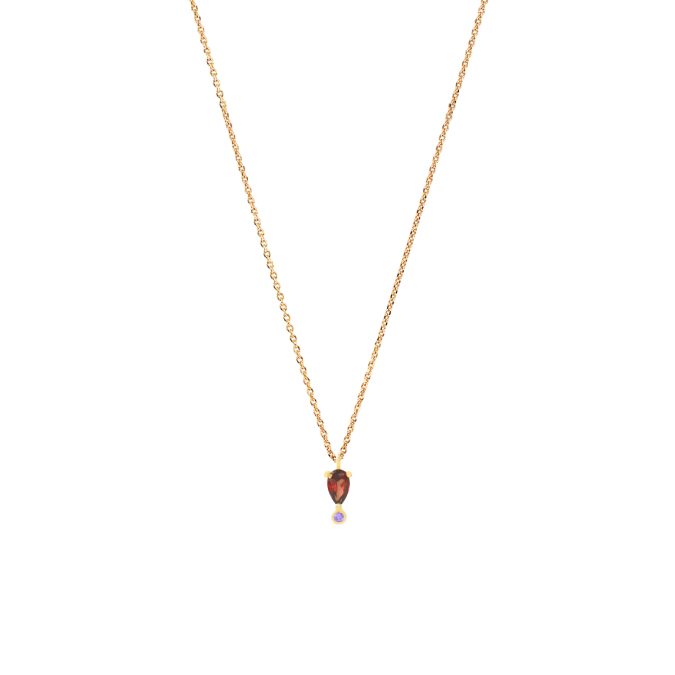 μενταγιόν χρυσό με κόκκινη πέτρα krinaki.com