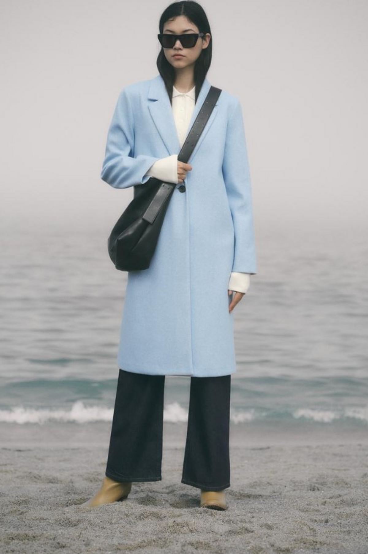 zara παλτό γαλάζιο