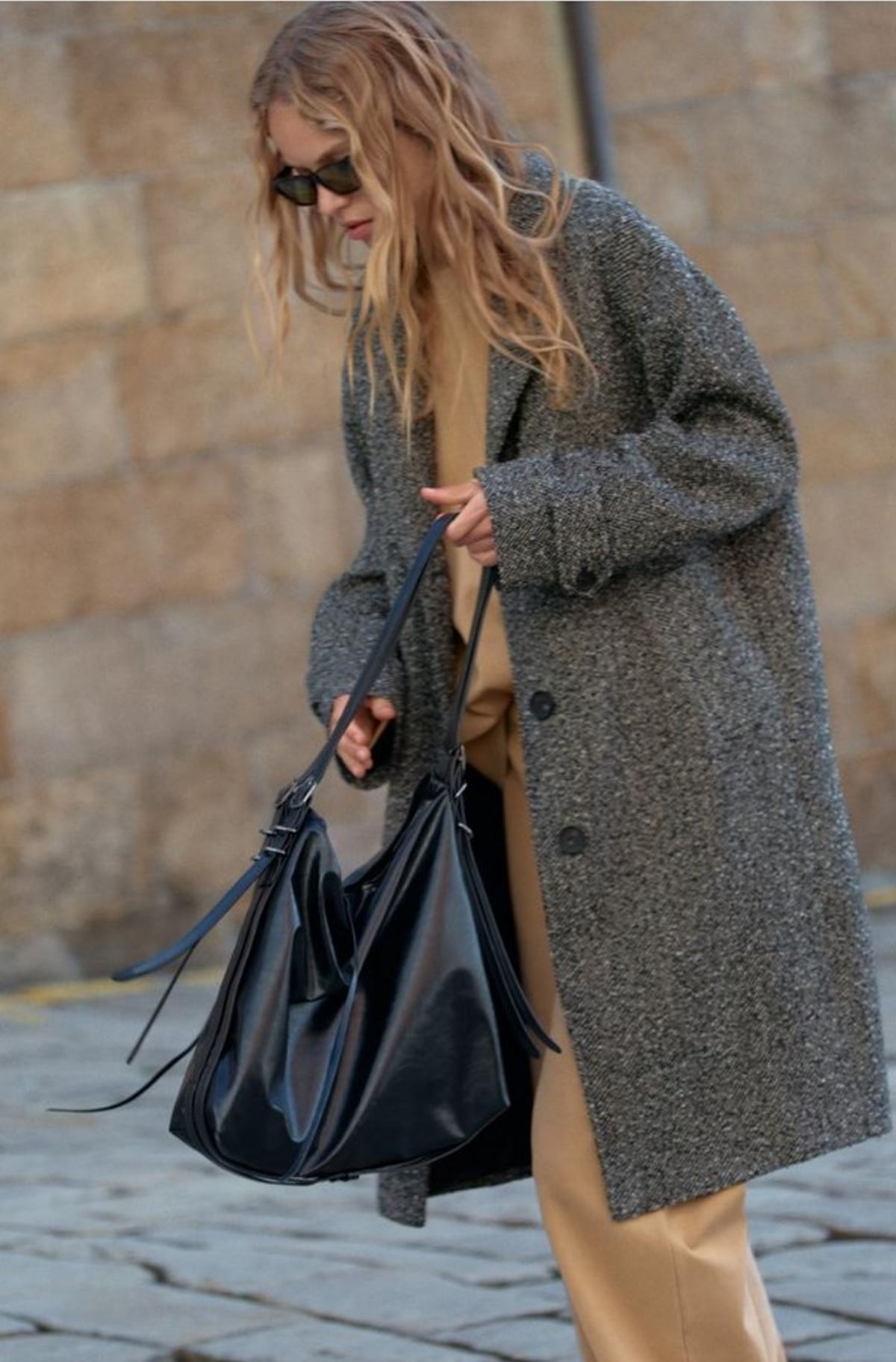 zara παλτό ψαροκόκαλο