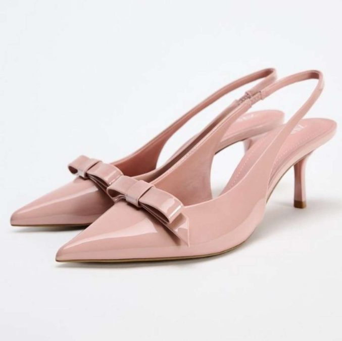 ροζ ρετρό γόβες zara