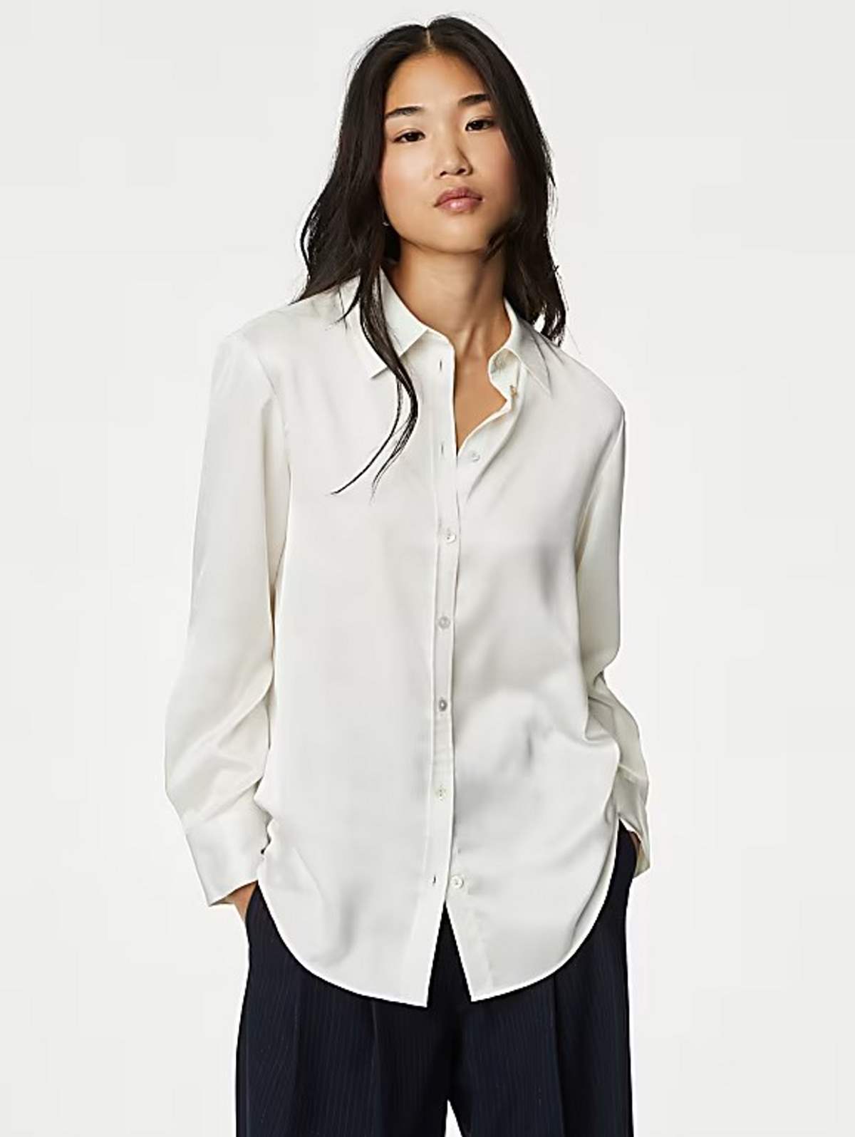 λευκό σατέν πουκάμισο marks and spencer