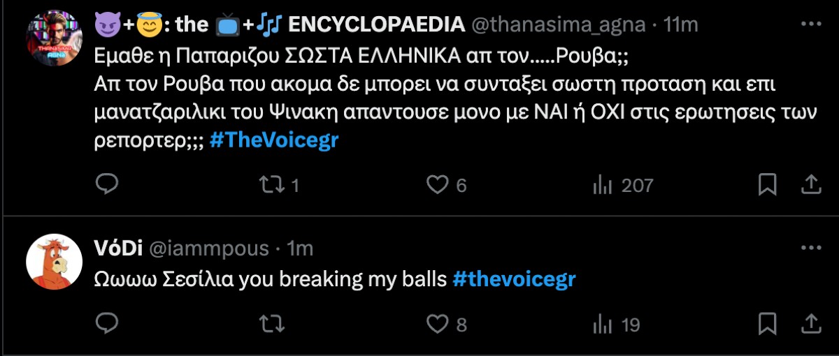 Αρνητικά σχόλια στο Twitter για τους κριτές του The Voice
