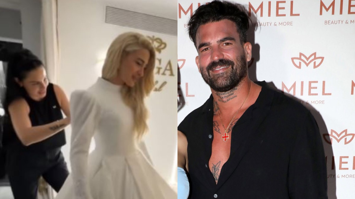 Η Ιωάννα Τούνη δοκιμάζει νυφικό.