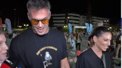 Η Αθηνά Οικονομάκου με τον Μπρούνο Τσερέλα στο Καλλιμάρμαρο