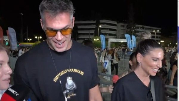 Η Αθηνά Οικονομάκου με τον Μπρούνο Τσερέλα στο Καλλιμάρμαρο