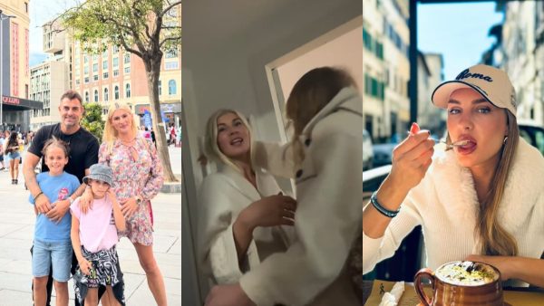 Ο Στέλιος Χανταμπάκης και η Όλγα Πηλιάκη με τα παιδιά τους και η Κατερίνα Δαλάκα