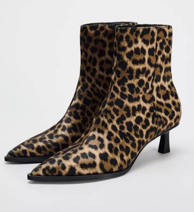 leopard ankle booties zara