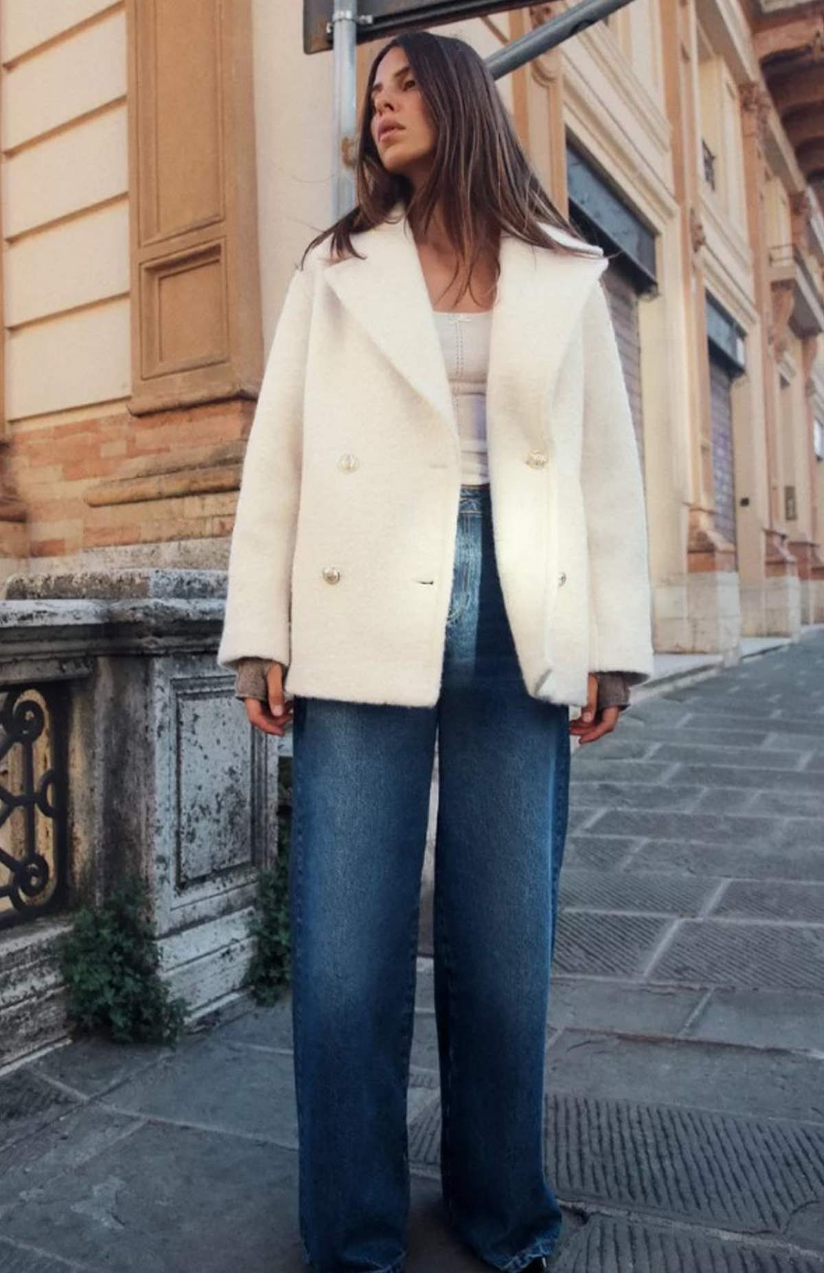 peacoat λευκό zara