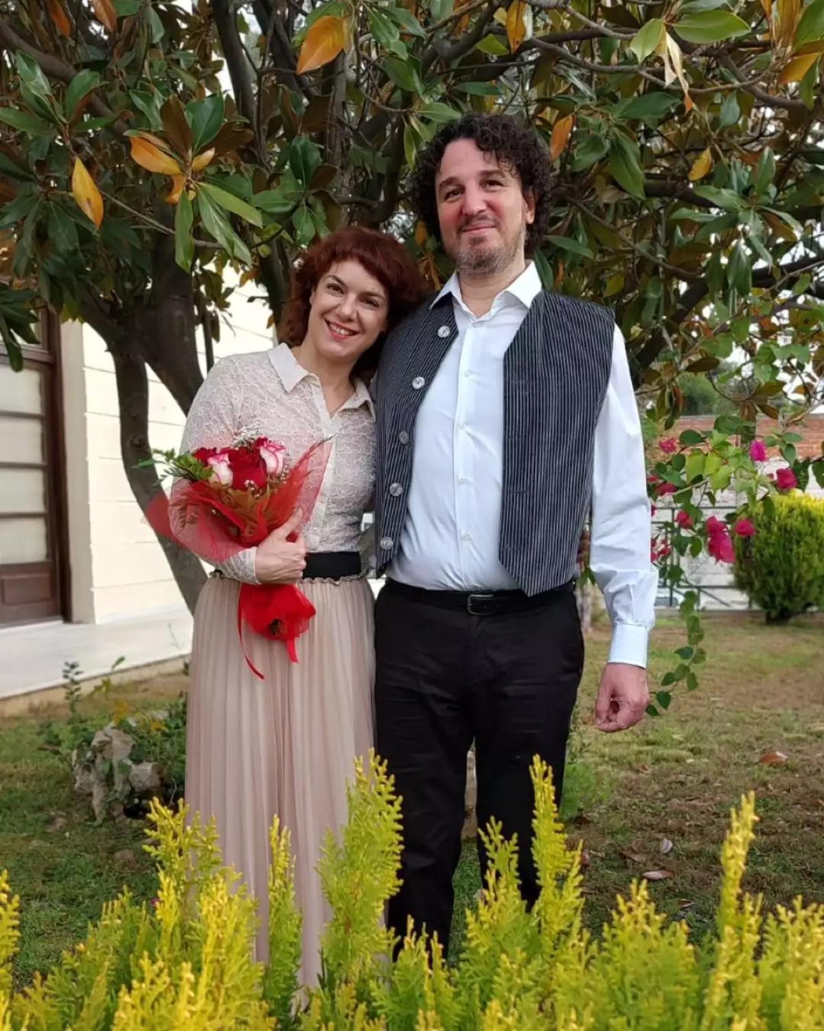 Η Ανδριάνα Μπάμπαλη με το σύζυγό της