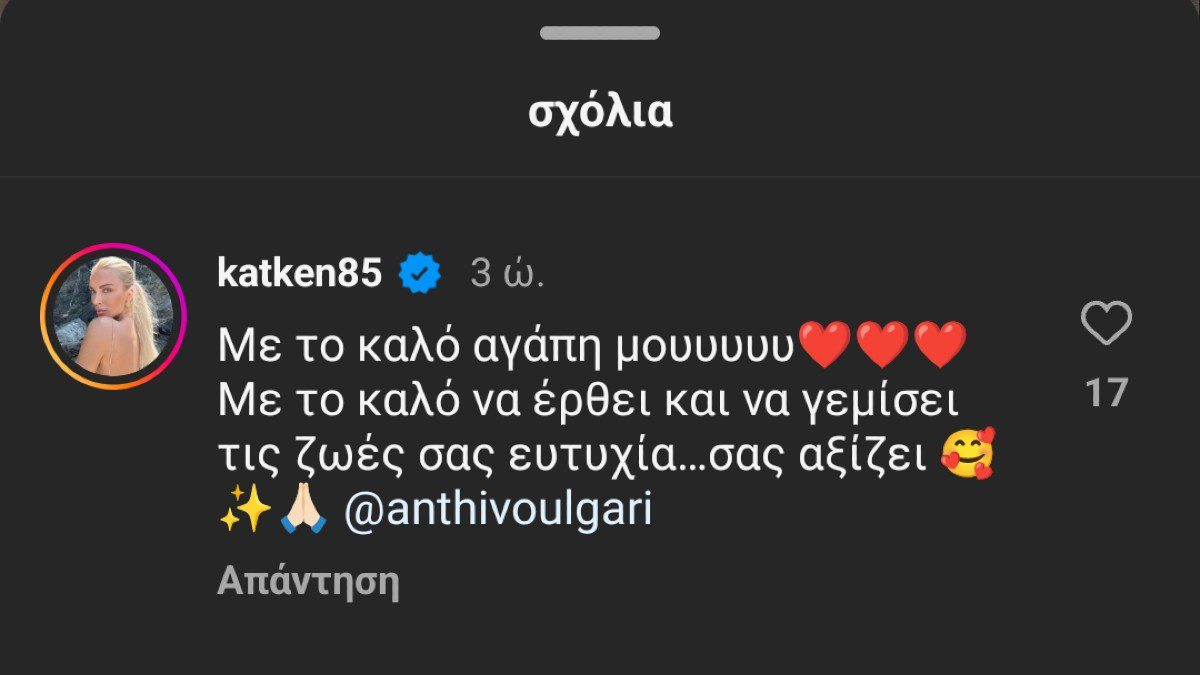 To σχόλιο που έκανε η Κατερίνα Καινούργιου στην Ανθή Βούλγαρη