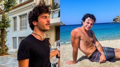 Ο Άγγελος Λάτσιος σε βόλτα και ημίγυμνος σε παραλία στην Άνδρο