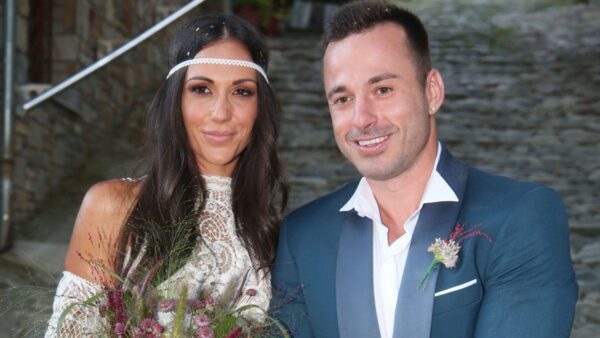 Η Ανθή Βούλγαρη στον γάμο της με τον σύντροφό της