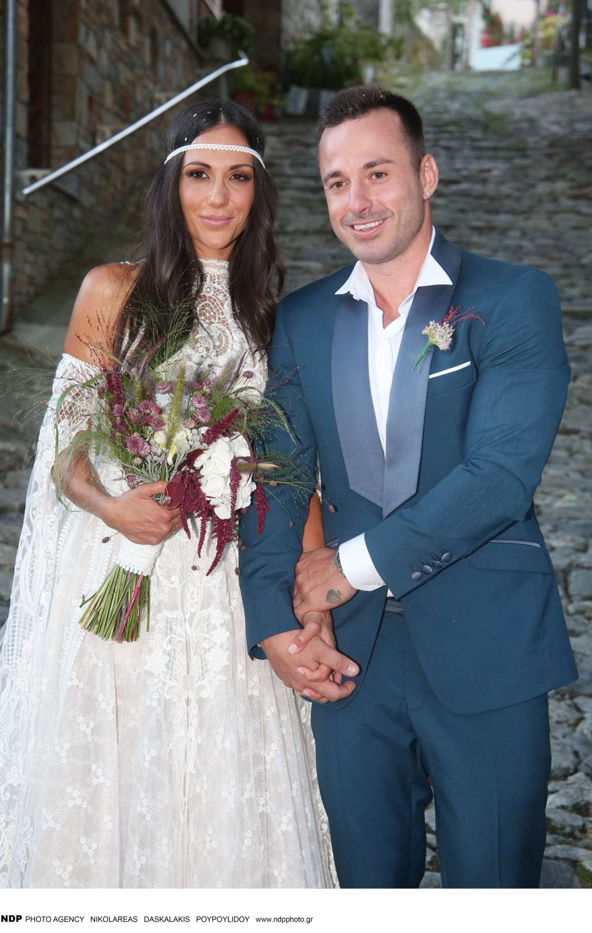 Η Ανθή Βούλγαρη με τον σύζυγό της στο γάμο της