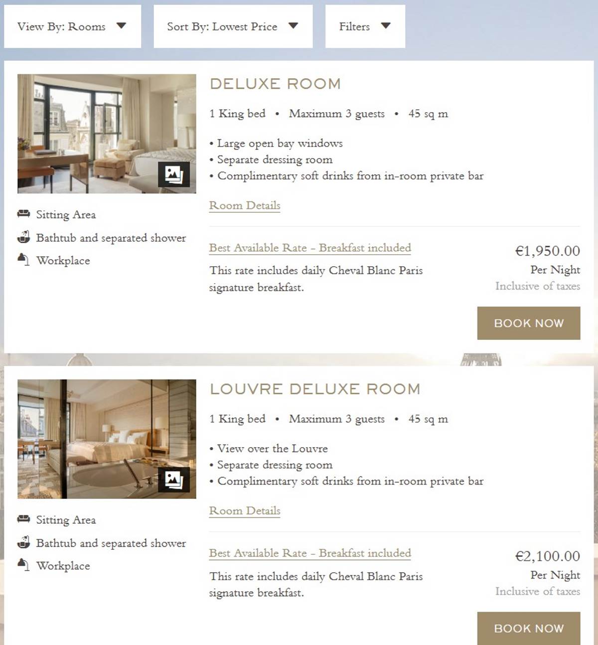 Τιμές από ξενοδοχείο Cheval Blanc στο Παρίσι