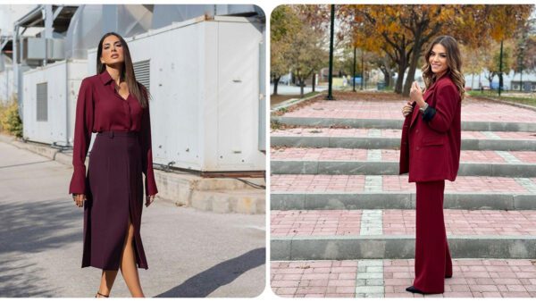 Το μπορντό χρώμα φοράνε η Σταματίνα Τσιμτσιλή και η Βάσω Λασκαράκη