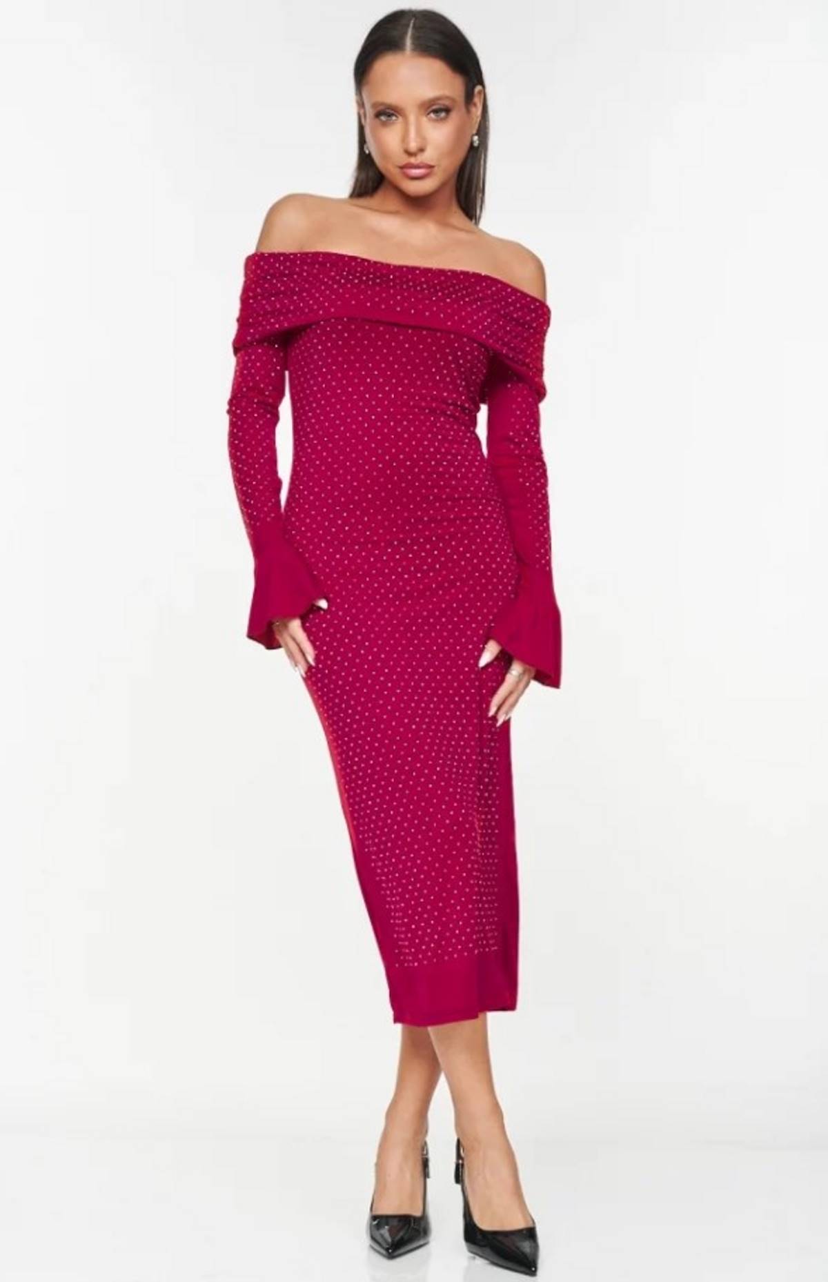 φόρεμα decoro μπορντό