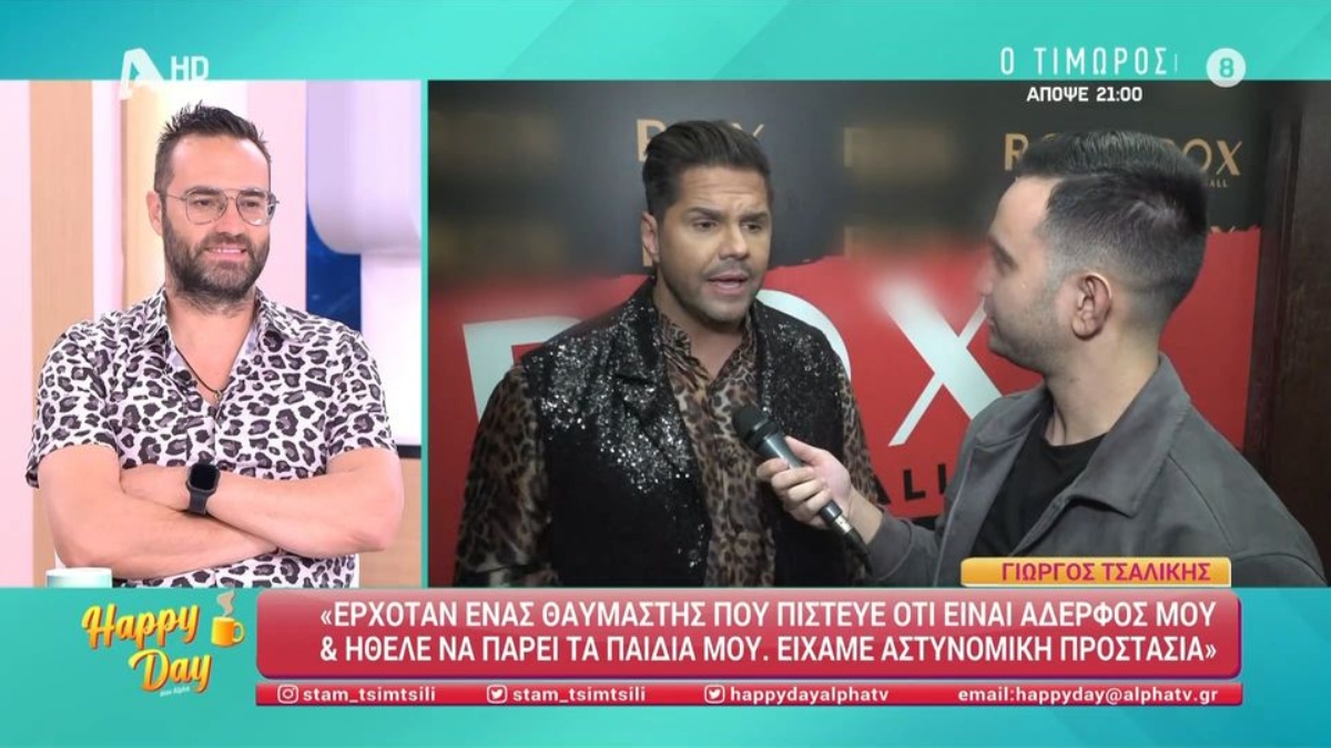 Ο Γιώργος Τσαλίκης στην κάμερα του Happy Day