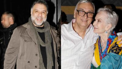 Ο Γρηγόρης Αρναούτογλου και ο Δημήτρης Σούρας με την σύζυγο του.