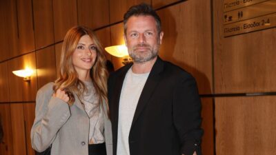 H Ανθή Σαλαγκούδη και ο Κοσμάς Κουμιανόςν σε βραδινή έξοδο.