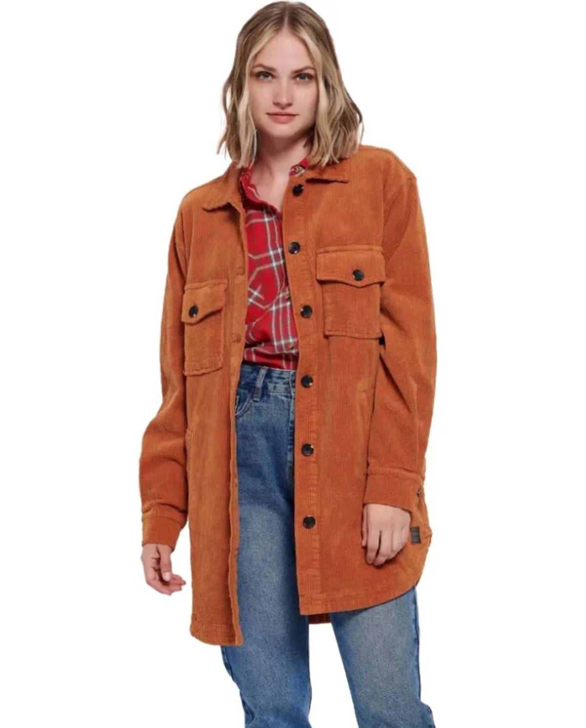 Κοτλέ πουκάμισο καφέ