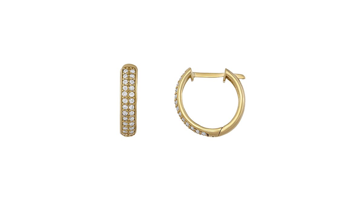 κρίκοι από χρυσό με ζιργκόν aloro