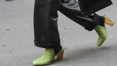 Μαύρο δερμάτινο παντελόνι