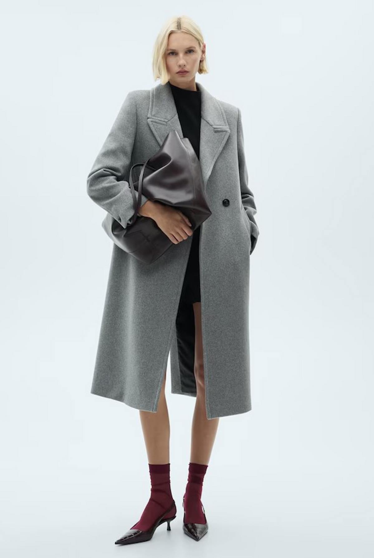 Παλτό γκρι mango