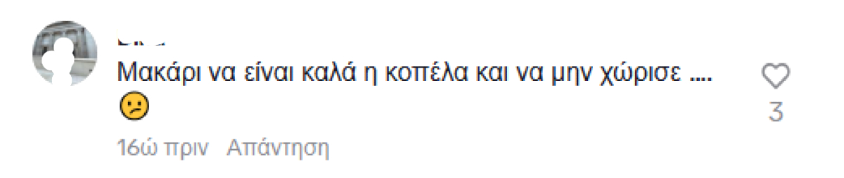 Σχόλιο στο tik tok περί χωρισμού Μαρτίκα - Ανδριώτου