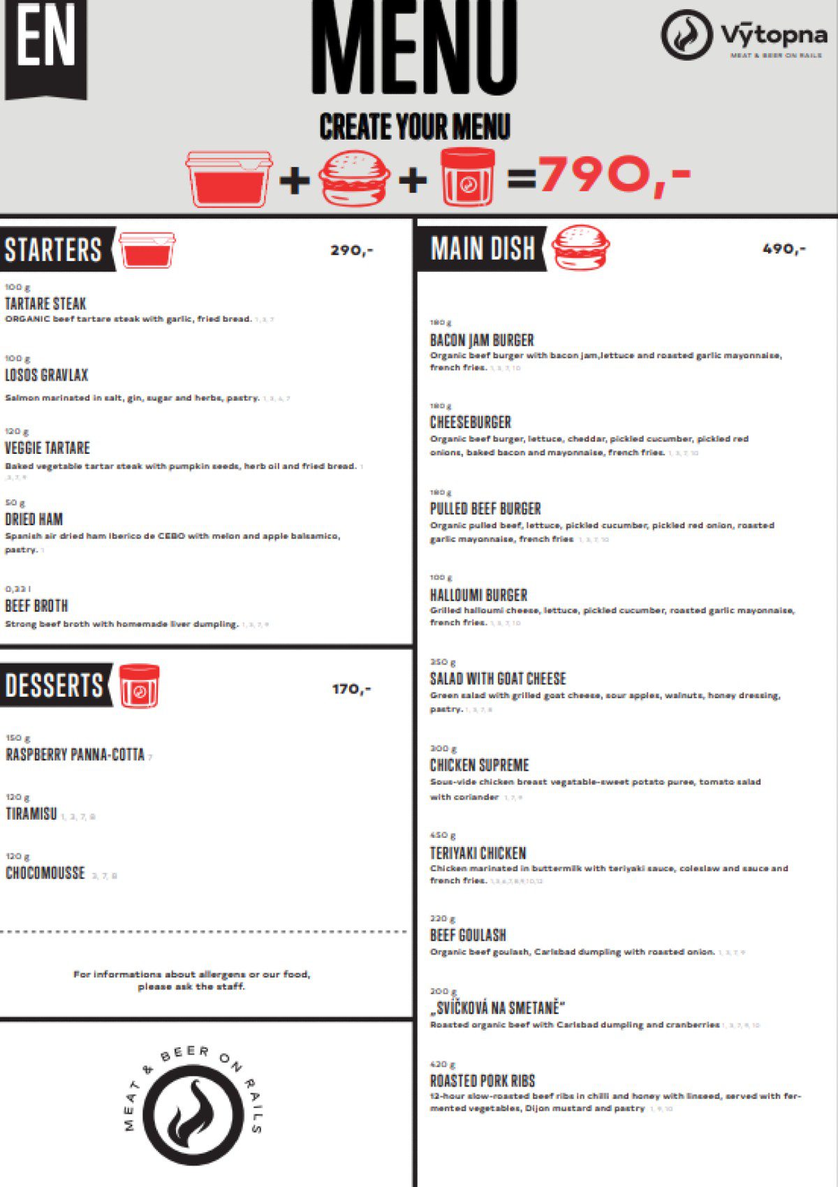 Μενού σε εστιατόριο στην Πράγα που πήγαν ο Κατσούλης και η Ρουμελιώτη