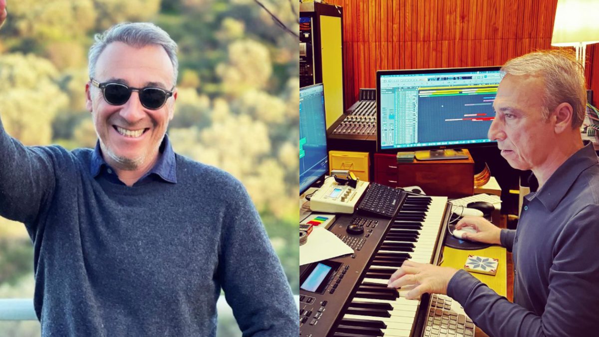 Ο Μίνως Μάτσας στη φύση με γυαλιά ηλίου και ο ίδιος στο στούντιό του