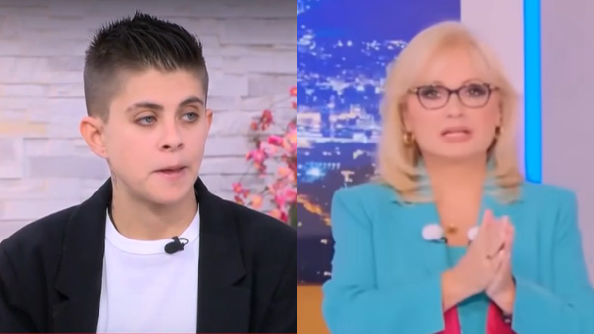 Η Ειρήνη Μουρτζούκου και η Αγγελική Νικολούλη σε πλατό εκπομπών