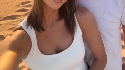 Κομμένη φωτογραφία της Δώρα Παντέλη με τον σύζυγό της